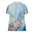 thumbnail image 5 of Jjayotai Short Sleeve Linen Blouses for Women, Vintage Casual Loose Fit Cute Summer Tops, Womens Peter Pan Blouse, T Shirts for Women, Floral Tees Multicolor^13 XXXXXL, 5 of 5