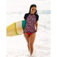 thumbnail image 5 of LRD Women's Short Sleeve Rash Guard Shirts UPF 50 Swim Shirt Pink Hibiscus XL, 5 of 6