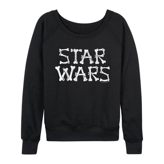 Star Wars - Bones Women's Lightweight French Terry Wide Neck Long Sleeve Graphic Shirt