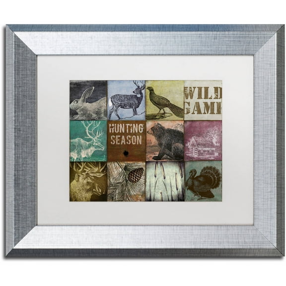 Trademark Fine Art "Cabela Hunting Season 12" Canvas Art by Color Bakery White Matte, Silver Frame