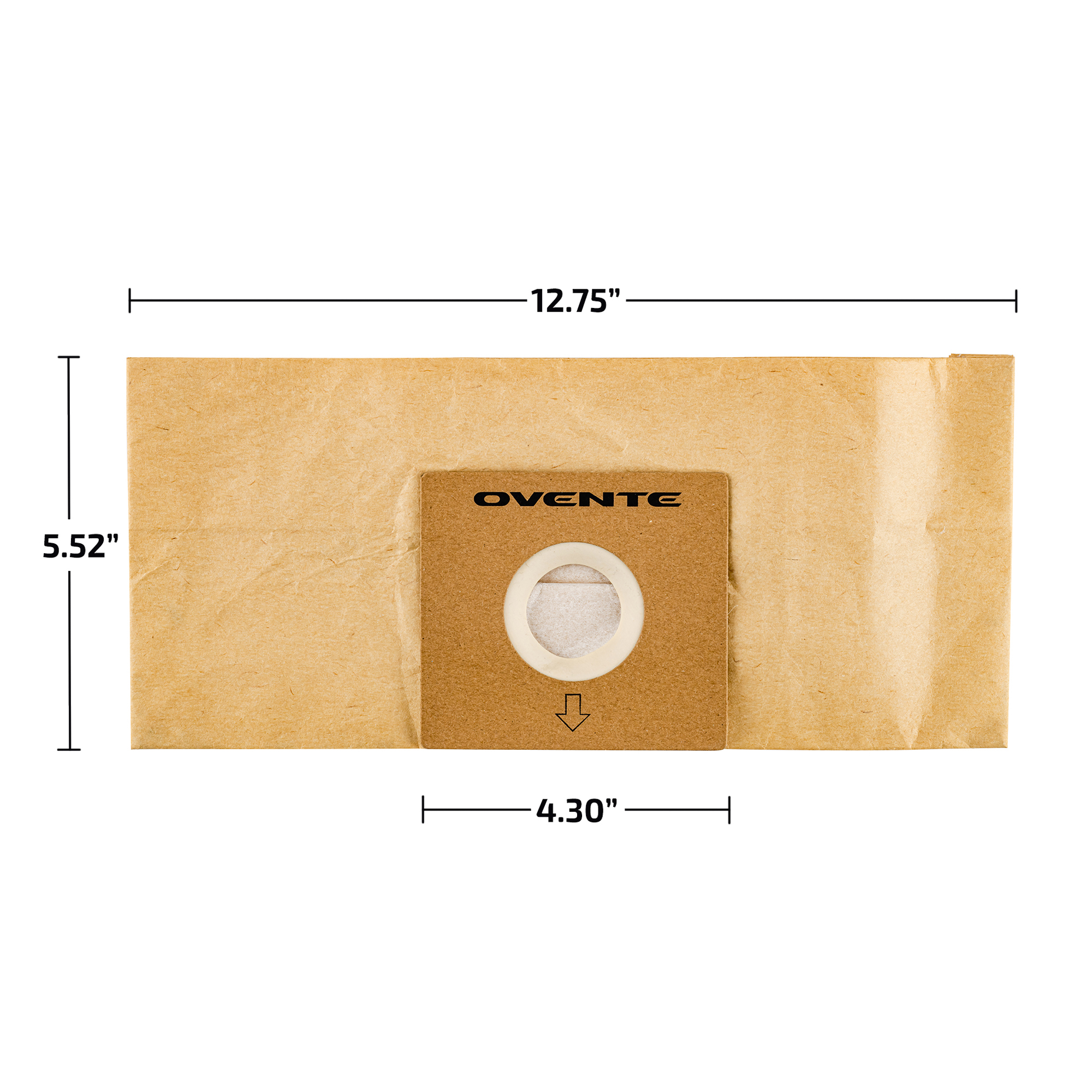 OVENTE 8-Pack Premium Disposable Compact Dust Bag Replacement with Ultra Filtration, Fit for ST1600 Canister Vacuum Cleaner Model Series Large Size and Easy Storage, Brown ACPST16708 - image 4 of 7