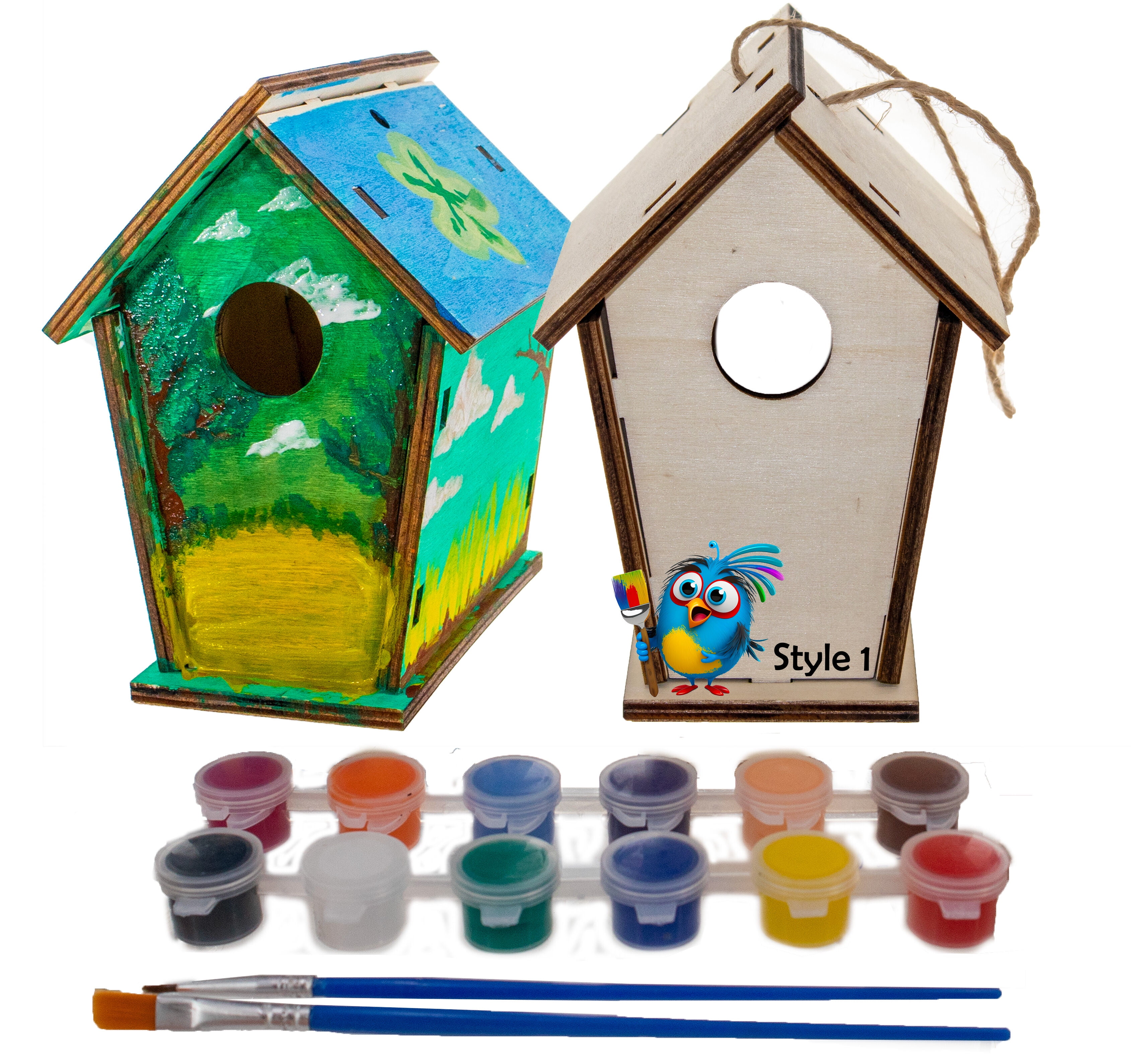 DIY Wood Birdhouse Kit Easy To Paint & Build Your Own Homemade Bird