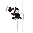 thumbnail image 4 of Simulación de rosa negra con un ligero tinte rojo/tela de seda, alambre de hierro/78cm, 2 flores (10cm y 11cm)/(39*10*2,80), 4 of 5