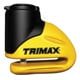 Trimax T645S Hardened Metal Disc Lock - Yellow 5.5mm Pin (Short Throat) with Pouch & Reminder Cable