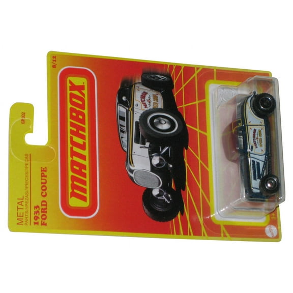 Matchbox 1933 Ford Coupe (2020) Navy Blue & White Toy Car 8/12