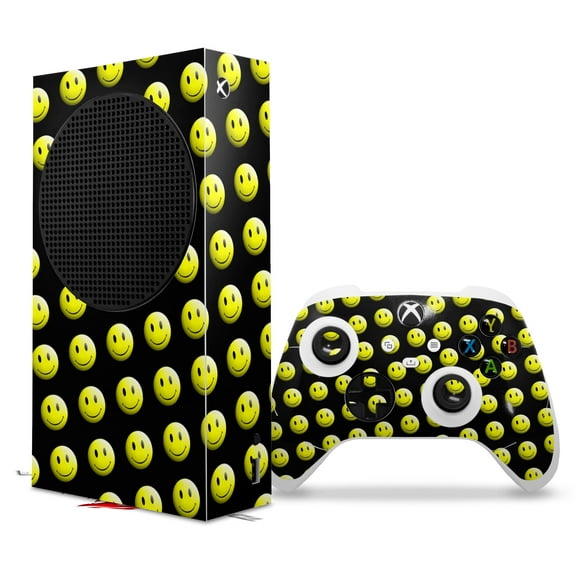 WraptorSkinz Skin Wrap compatible with the 2020 XBOX Series S Console and Controller Smileys on Black (XBOX NOT INCLUDED)