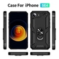 thumbnail image 3 of Allytech Rugged Case for iPhone 16e, Military Grade Protection Shockproof Non-Slip Cover with Metal Rotatable Ring Stand, Magnetic Car Mount Holder Fashion Case for iPhone 16e - Black, 3 of 7