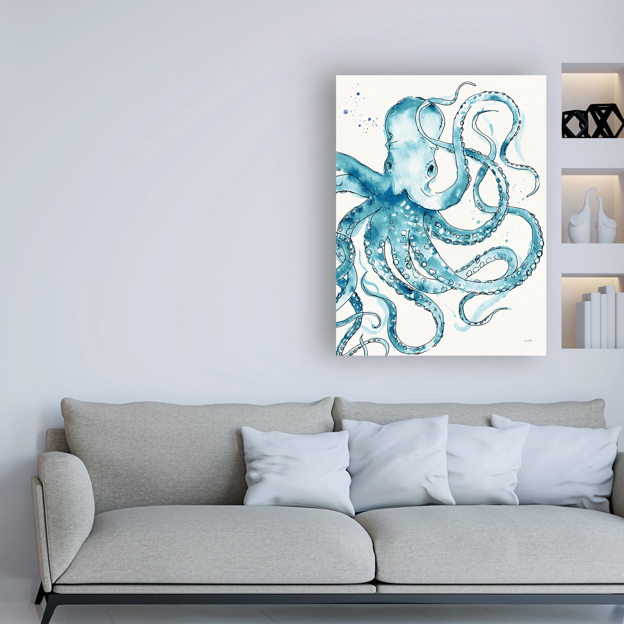 Trademark Fine Art 'Deep Sea VIII v2 Teal' Canvas Art by Anne Tavoletti