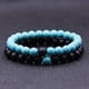 thumbnail image 2 of Pulseras para mujer, regalos para mujeres, 2 piezas para hombres y mujeres, cuentas de chakras de 8 mm, pulsera elástica de ágata de piedra natural, pulsera de ágata, 2 of 2