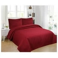 thumbnail image 2 of 2pc Modern Contemporary Soft Comfy Bedroom Bedspread Quilt Set (Burgundy, ), 2 of 2