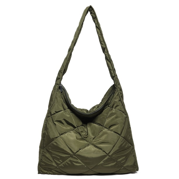 Bolso Mano Casual JShteea Acolchado Algodón Bolso Hobo para Mujer Verde