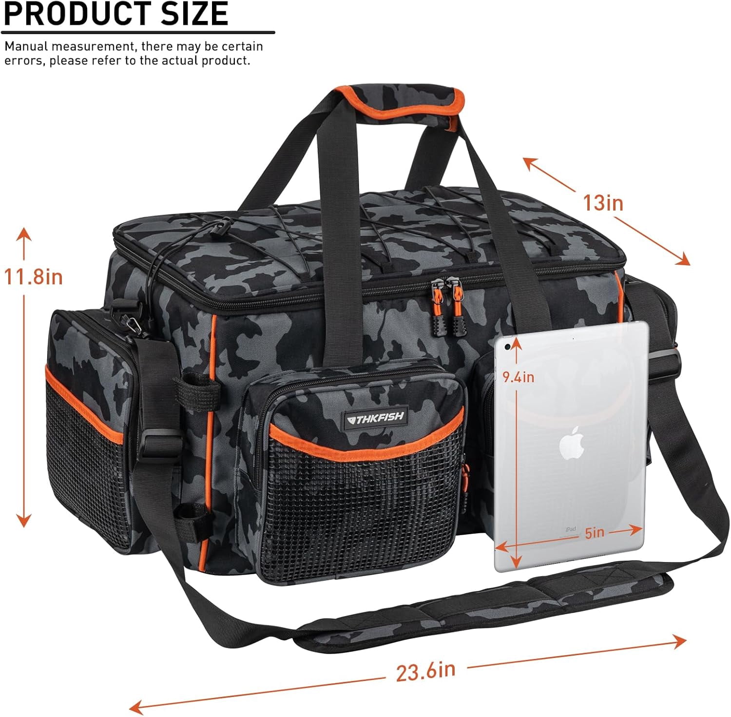 Fishing Tackle Bag for 3600/3700 Box Waterproof Soft Bottom Large Storage with Rod Holders