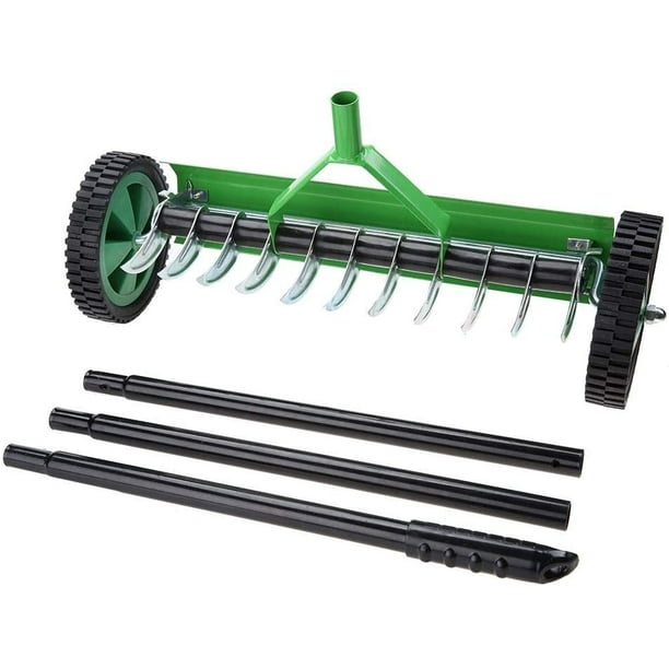 Heavy duty rolling garden deals lawn aerator