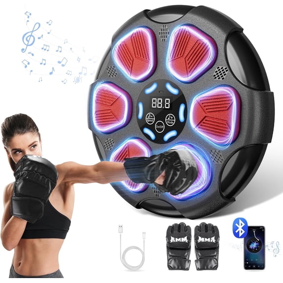 Music Boxing Machine Wall Mounted Boxing Trainer Music Workout Machine with Training Boxing Equipment Punching Machine for Home, Indoor Gym Best Gift