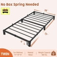 thumbnail image 2 of 6-pulgada heavy-duty metal tamaño individual marco de cama: negra platform con iron slat support, no box spring, 800lbs capacity, 2 of 6