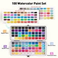 thumbnail image 3 of Set de pintura acuarela Botkc 100 colores con 7 pinceles, 3 of 7
