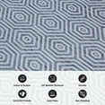 thumbnail image 6 of World Rug Gallery Modern Geometric Textured Flat Weave Indoor/Outdoor Door Mat - BLUE 2'x3', 6 of 8