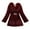 Wine, variant on WEIYLL Jacket Women Warm Outwear Plush Solid Color Long Sleeve Overcoat Black Fall Clothing Size 3XL