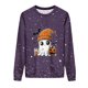 thumbnail image 3 of Ailaofu Women's Halloween Printed Round Neck Casual Sports Long Sleeve Sweatshirt Top Sweatshirt Loose Soft Long Sleeve Pullover Tops, 3 of 6