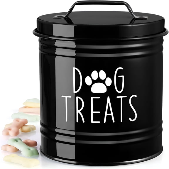 ACDANC Small Dog Treat Container Airtight, 6" Tall Rustic Storage