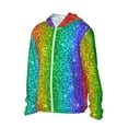 thumbnail image 2 of Sigee Glitter Rainbow Print UPF50+ Men's Sun Protection Hoodie Shirt SPF UV Shirt Long Sleeve Fishing Outdoor Lightweight, S-3XL, 2 of 9