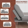 thumbnail image 5 of Lacoo 65"W Convertible Futon Sofa Bed with Five-level Adjustable Armrests,Fabric Light Gray, 5 of 7