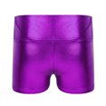 thumbnail image 4 of dPois Kids Girls Sparkly Tumbling Dance Outfit Long Sleeve Gymnastics Leotard with Metallic Shorts Purple 12, 4 of 9