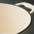 thumbnail image 4 of YANGLI 7-Quart Enameled Cast Iron Oval Dutch Oven with Lid, Bestow Series Latte Color with Gold Knob, 4 of 7
