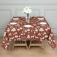 thumbnail image 3 of Red Christmas Icon Pattern Square Tablecloth,Waterproof Square Table Cover,Wipeable Spillproof Washable Table Cover for Home Kitchen Party Decor 42"X42"(107x107cm), 3 of 6