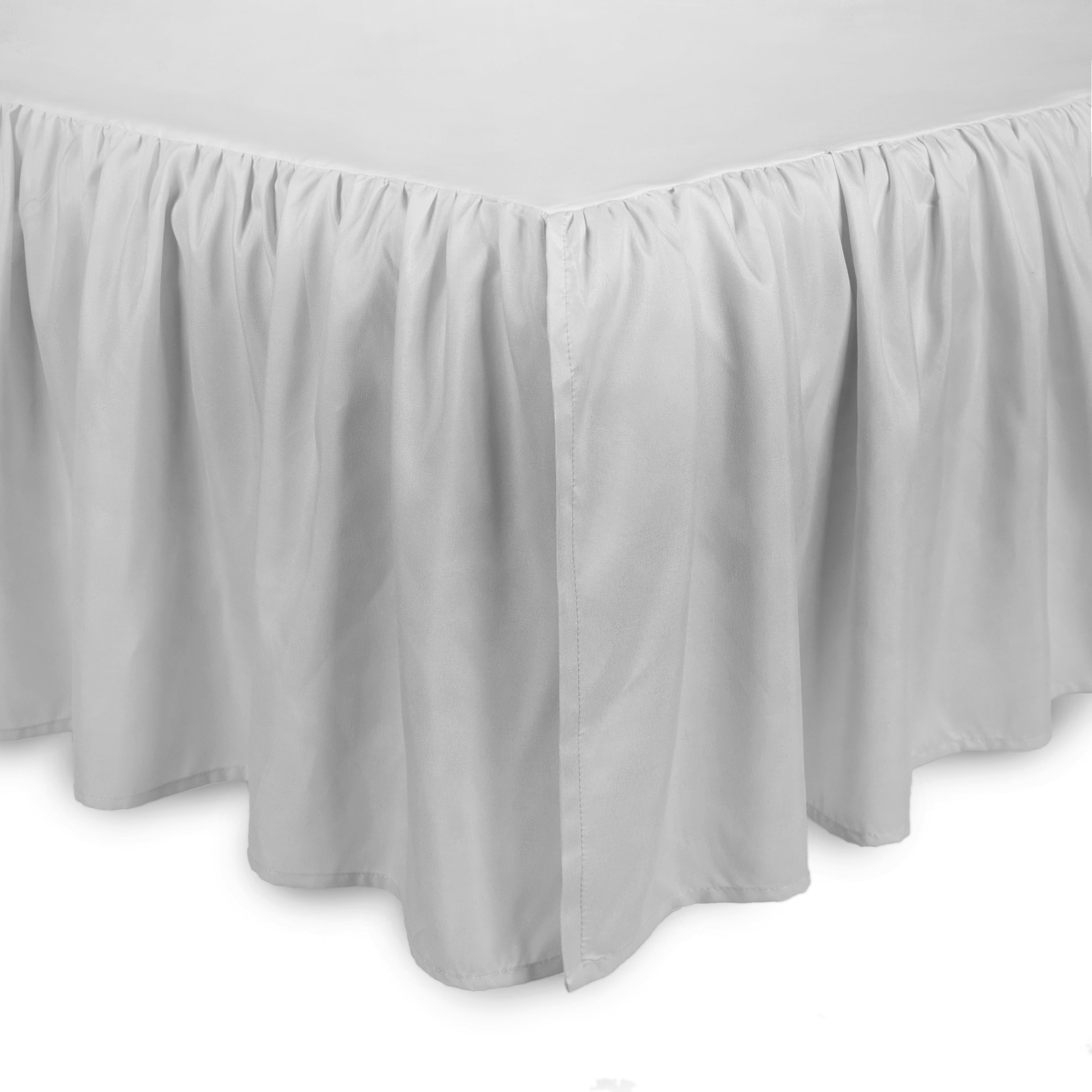 Tadpoles Microfiber Dust Ruffle Twin Bed Skirt, Grey