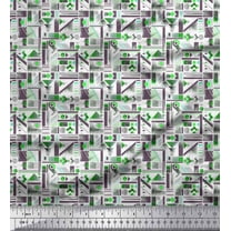 Soimoi Cotton Duck Fabric Abstract Geometric Print Fabric by the Yard 42 Inch Wide