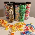 thumbnail image 2 of 100/300/500 Uds. Banda elástica de nailon básica colorida para el cabello para niñas coleta para sujetar Scrunchie banda de goma accesorios para el ca, 2 of 5