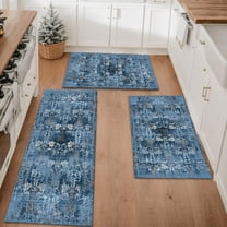 Farmhouse Kitchen Rugs Set 3 Piece, Boho Kitchen Mats for Floor, Non-Slip Kitchen Rug Waterproof Mats for Kitchen, Runner Rugs for Hallway Laundry Holiday Sink Decor