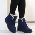 thumbnail image 4 of Botas de nieve para mujer, tacón plano, estilo coreano, botas Martin, botas cortas de algodón para invierno, zapatos de algodón para mujer, talla grande, 4 of 5