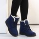 thumbnail image 4 of Botas de nieve para mujer, tacón plano, estilo coreano, botas Martin, botas cortas de algodón para invierno, zapatos de algodón para mujer, talla grande, 4 of 5