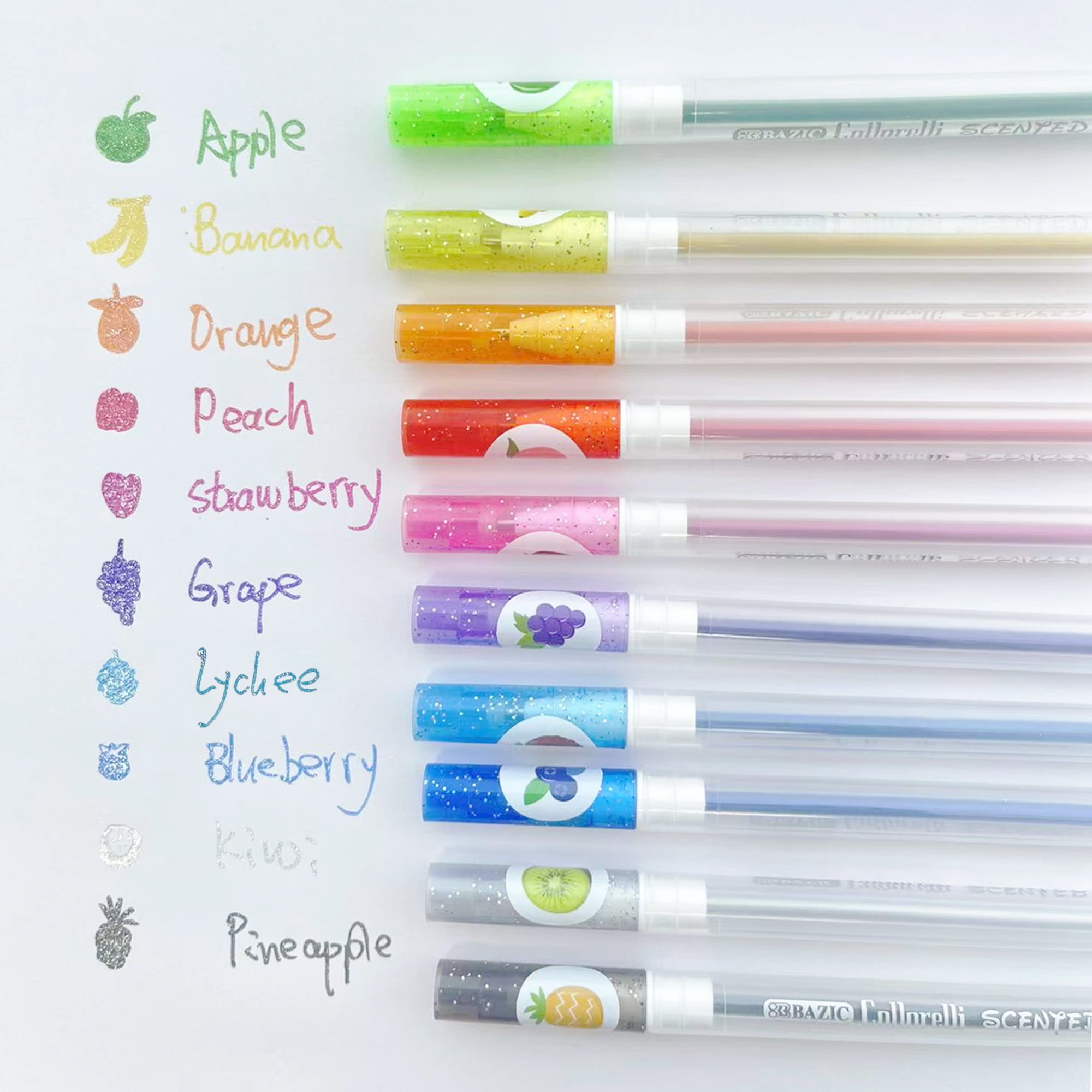 BAZIC Collorelli Scented Glitter Color Gel Pen, Smooth Write (10/Pack), 24-Pack
