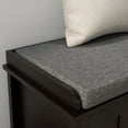 thumbnail image 4 of Dtwnek Upholstered Seat Shoes Storage Bench with Open Shelf, Holds 10 Pairs, Black, 4 of 8