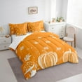 thumbnail image 3 of Manfei Teens Cartoon Pumpkin Twin Bedding Sets 7-Piece, Fall Autumn Leaf Bedding Comforter Set, Harvest Thanksgiving Day Reversible Sheet Sets, Lightweight Room Decor, 3 of 7