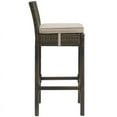 thumbnail image 3 of Modway Tabouret de Bar en Rotin pour Extérieur Marron et Beige (Ensemble de 2), 3 of 4