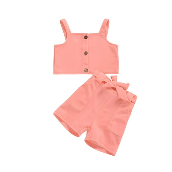 Baby Boys Girls Gifts Toddler Baby Girls Summer Solid Color Camisole Shorts Two-piece Suit Going Out Outfits for Girls