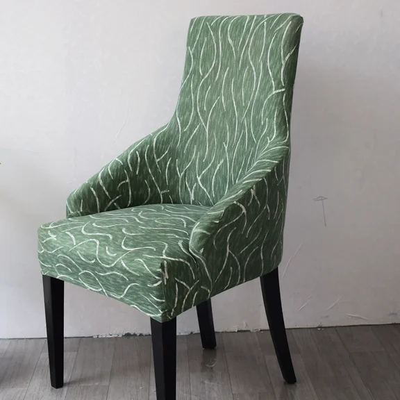 XUELC Stretch Wingback Chair Slipcover with Pattern - Reusable Armchair Protector for Dining Room, Living Room, Banquet, Home Decor