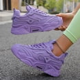 thumbnail image 6 of Womens Sneakers Low-top Breathable Solid Color Mesh Sneakers for Women Lace Up Platform Casual Comfortable Trainers Fashion Versatile Candy Color, 6 of 8