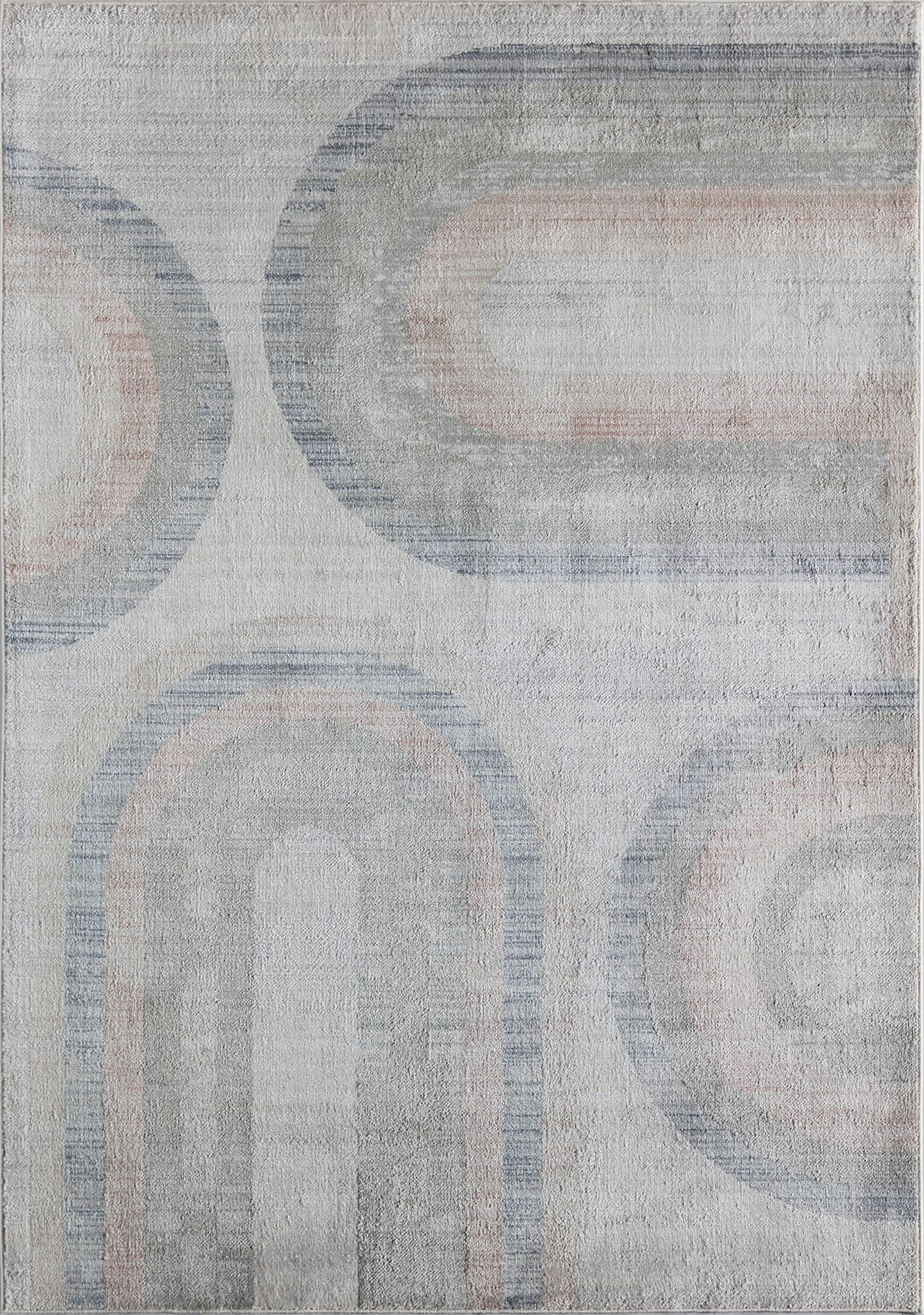 Rugs America Romeo JL80A Light Pewter Abstract Vintage White Area Rug, 2'6" x 4'