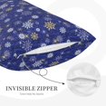 thumbnail image 3 of Sikiie Golden Snowflakes Royal Blue Print Plush Pillow Cover, Wrinkle-proof and Stain-resistant Pillow Protector without Pillow Core, Home Decoration-14"x20", 3 of 6