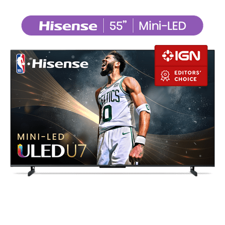 Hisense 55" Class U7 Series Mini-LED ULED 4K UHD Google Smart TV (55U7K) - QLED, Native 144Hz, 1000-Nit, Dolby Vision IQ, Full Array Local Dimming, Game Mode Pro