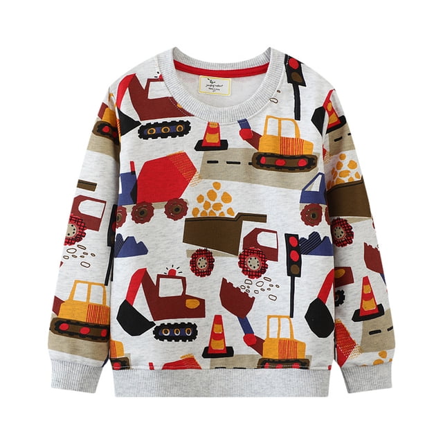 QUDDERR Chandail en Molleton Printemps Automne pour Garçons Bébé Pull Col Rond T-Shirt Taille 2-7T