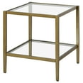 thumbnail image 5 of Evelyn&Zoe Hera 20" Wide Square Side Table with Glass Shelf, Antique Brass, 5 of 5