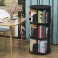 thumbnail image 3 of Intexca 360° Rotating Bookshelf, 3-Tier Organizer for Home, Office, Room and Adult (Black), 3 of 8