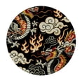 thumbnail image 2 of PIKWEEK Funny Dragon Pattern Round Fitted Tablecloth Elastic Edge Waterproof Oil-Proof Table Cover Stain-Resistant Table Cloth Fits Round Tables, 2 of 7