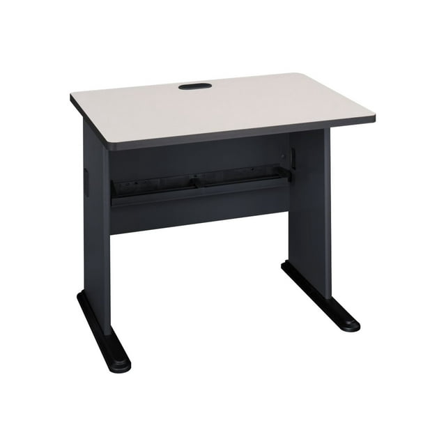 Series A 36W Office Desk in Slate and White Spectrum - Engineered Wood